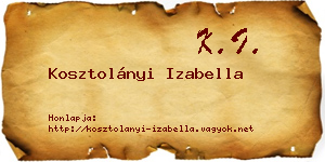 Kosztolányi Izabella névjegykártya
